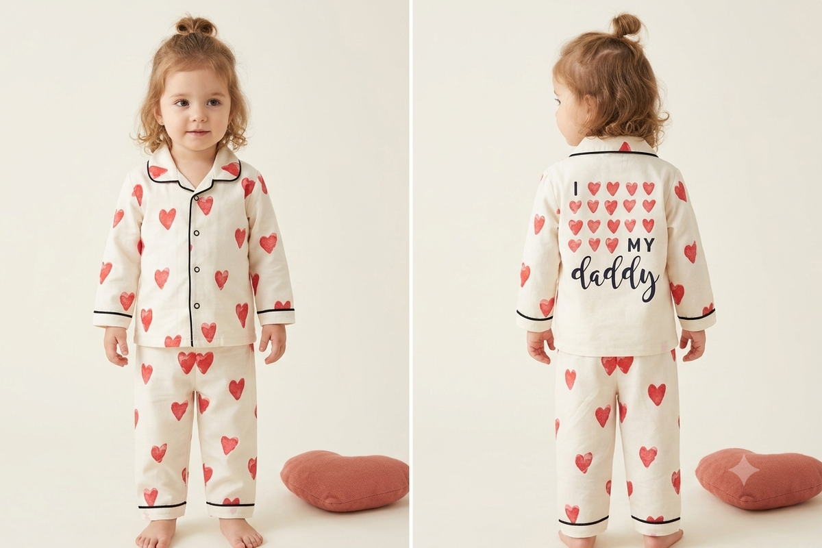 Kids "I Love My Daddy" Heart Pattern