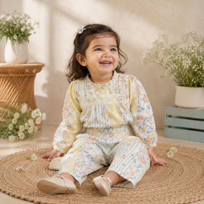 Floral Stripe Cord Set