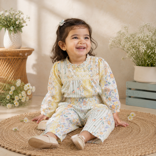 Floral Stripe Cord Set