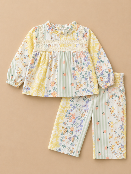 Floral Stripe Cord Set