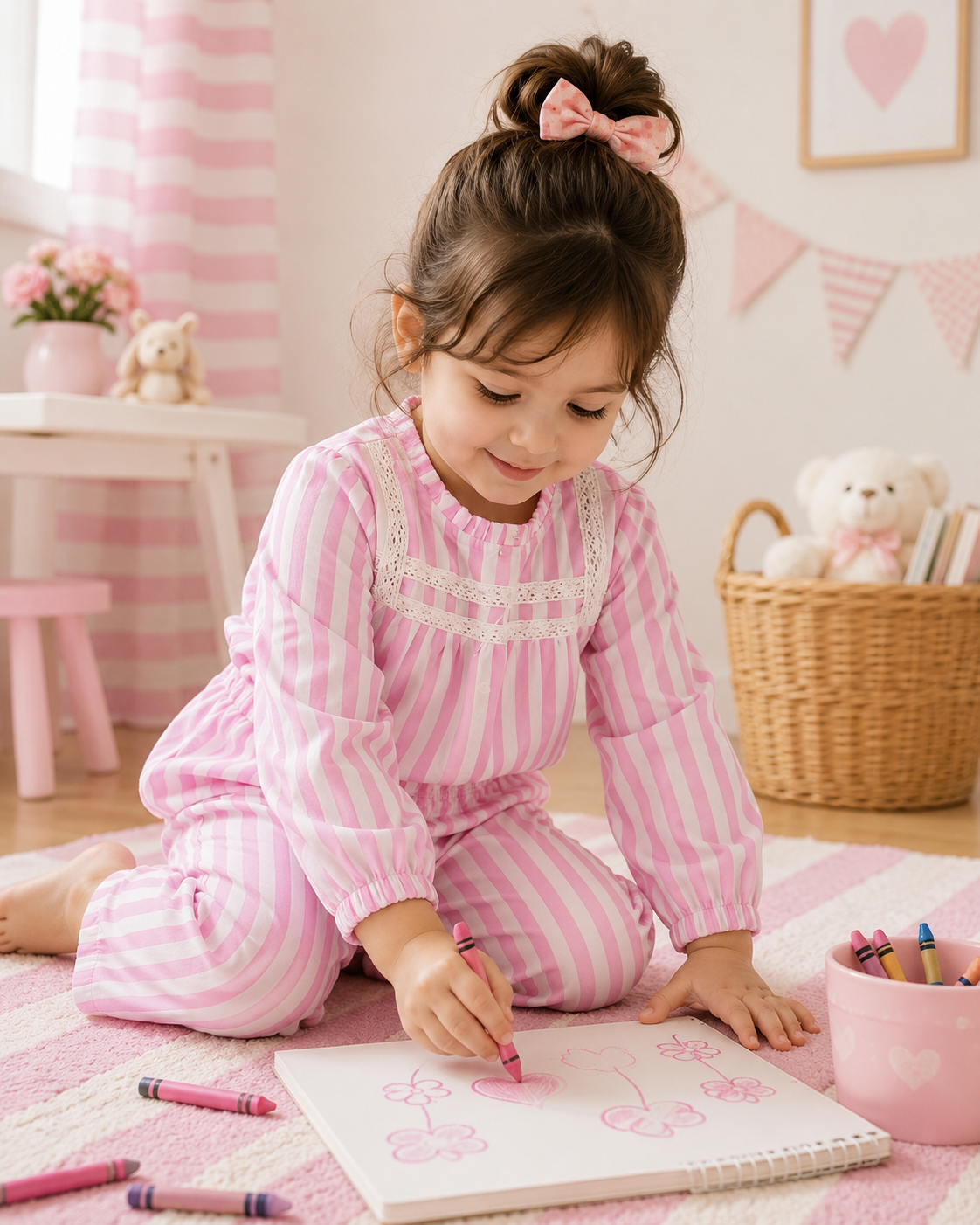 Pink Stripe Cord Set