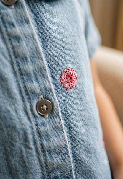The Poppy Denim Peter Pan Dress