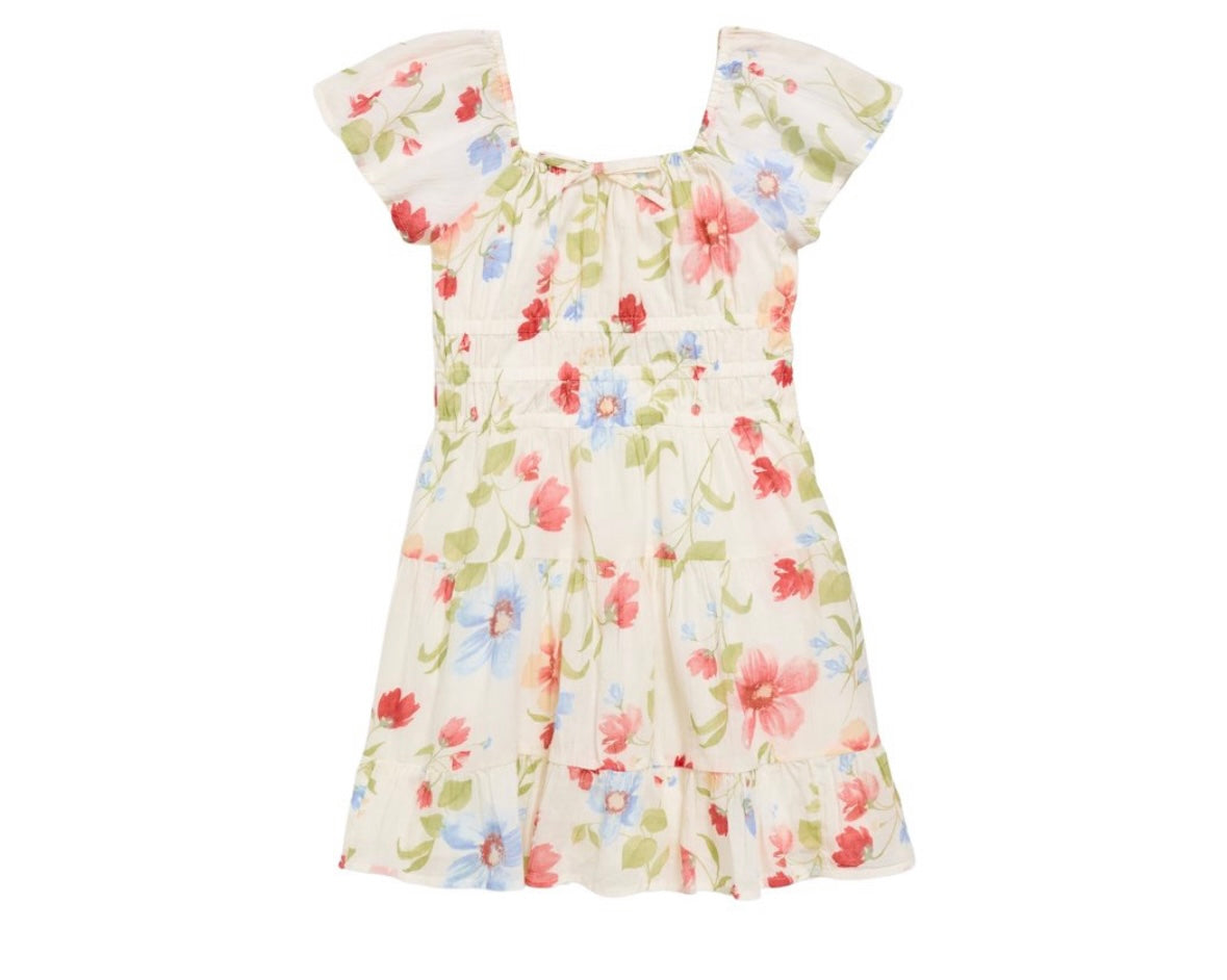 Wildflower Watercolor Tiered Sundress