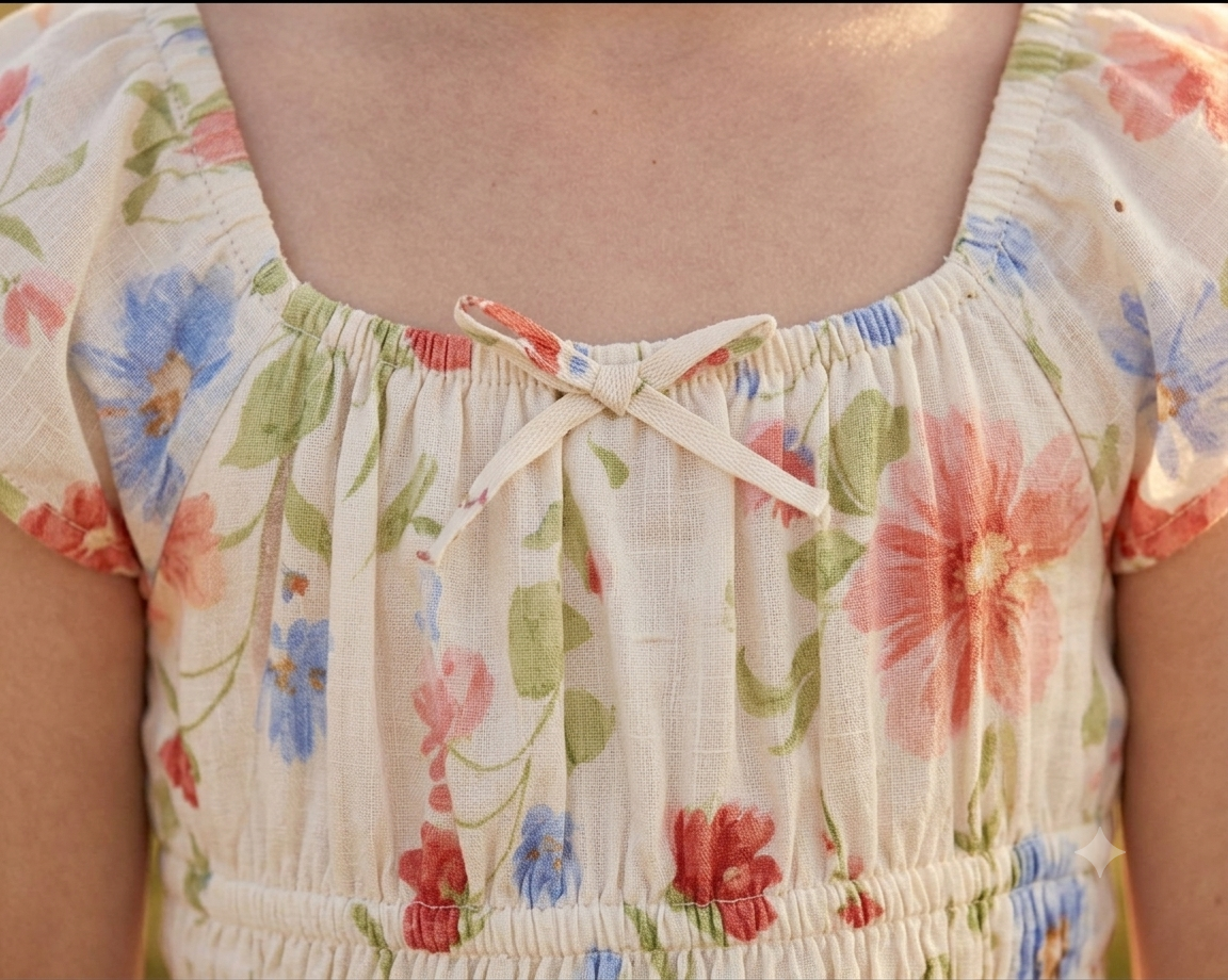 Wildflower Watercolor Tiered Sundress