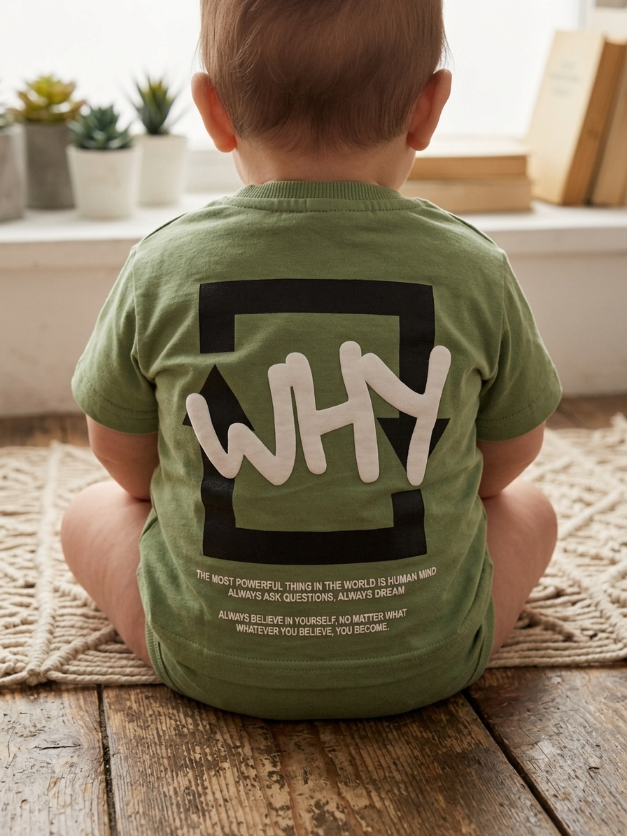 Sage Green "WHY" Back-Print Relaxed