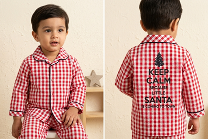 Kids Red Gingham Christmas Pyjama Set