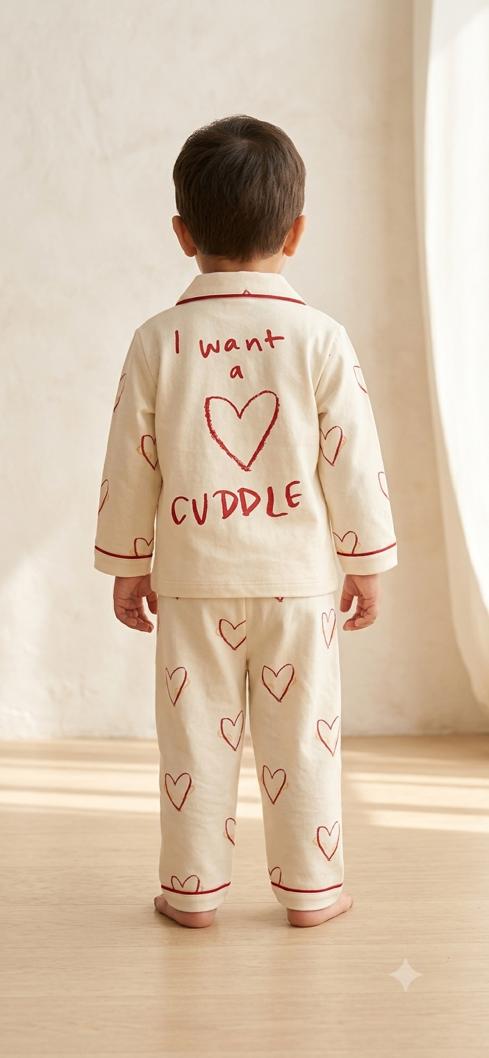 Kids "I Want A Cuddle" Heart Pattern