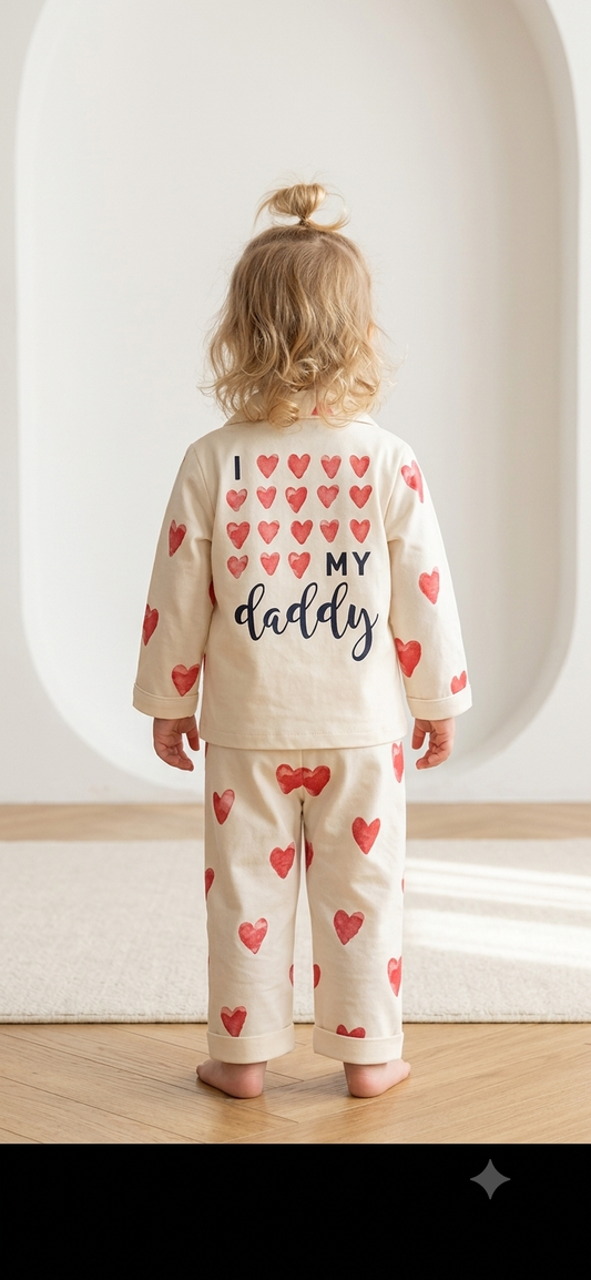 Kids "I Love My Daddy" Heart Pattern