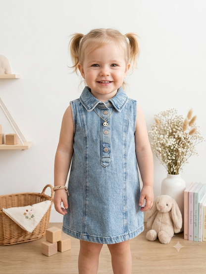 Little Darling Denim Pinafore