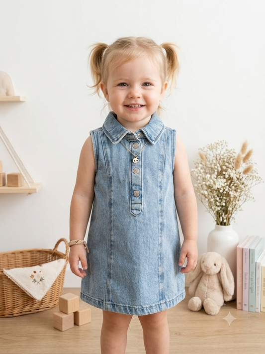Little Darling Denim Pinafore