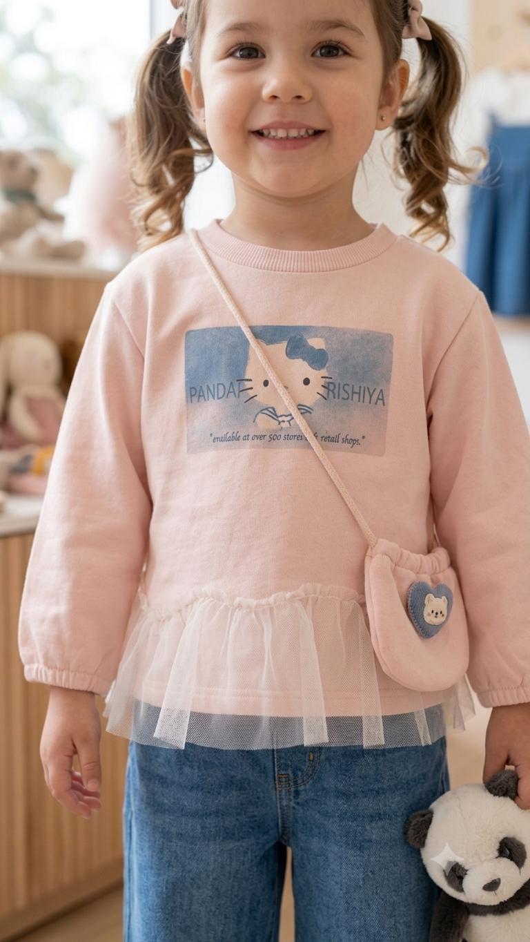 Cozy Oversized Pink Graphic Pullover
