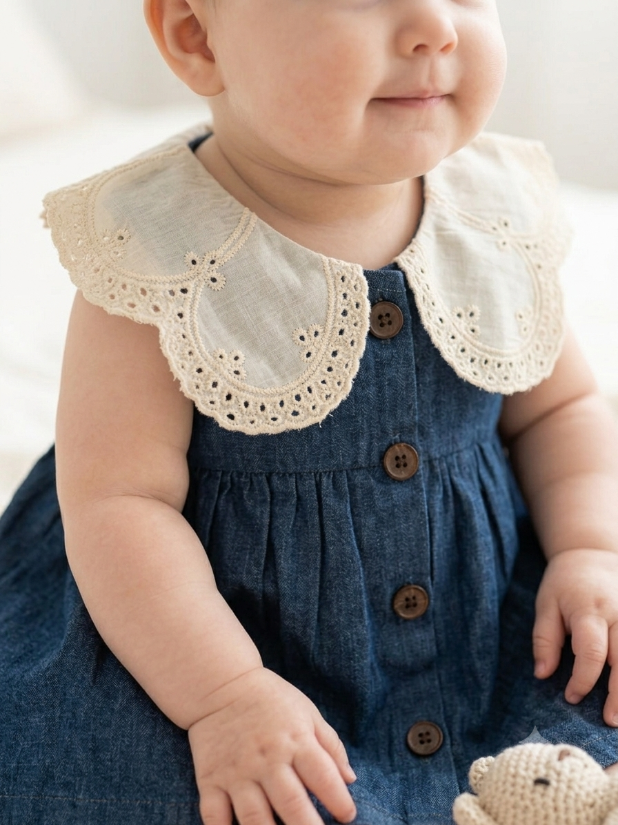 Dark Brown Muslin Baby Dress