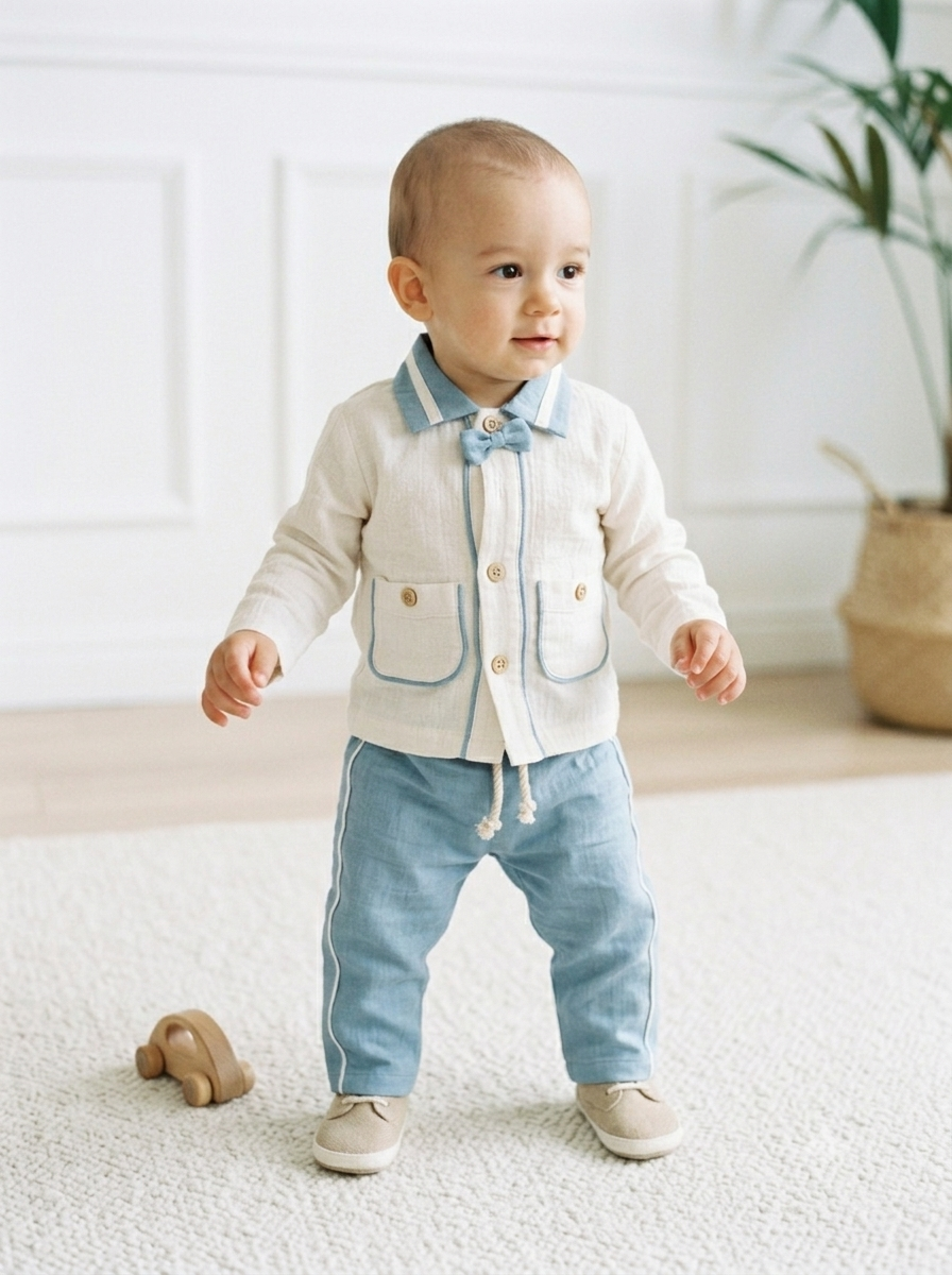The Oliver Muslin Set in Sky