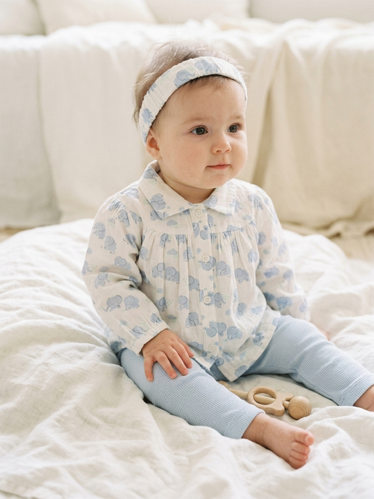 Little Ellie Blue Elephant 3-Piece Outfit