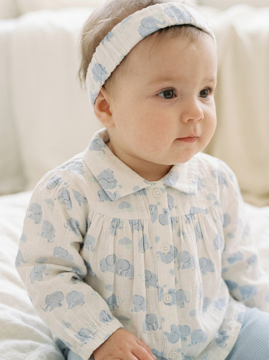 Little Ellie Blue Elephant 3-Piece Outfit