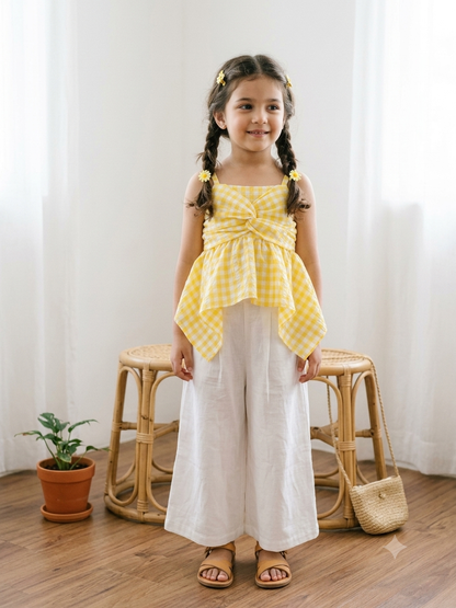The Lemon Gingham Twist Set