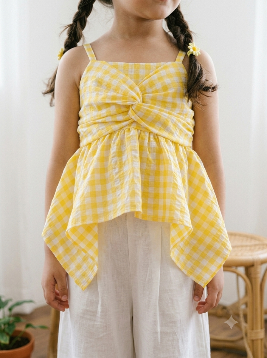 The Lemon Gingham Twist Set