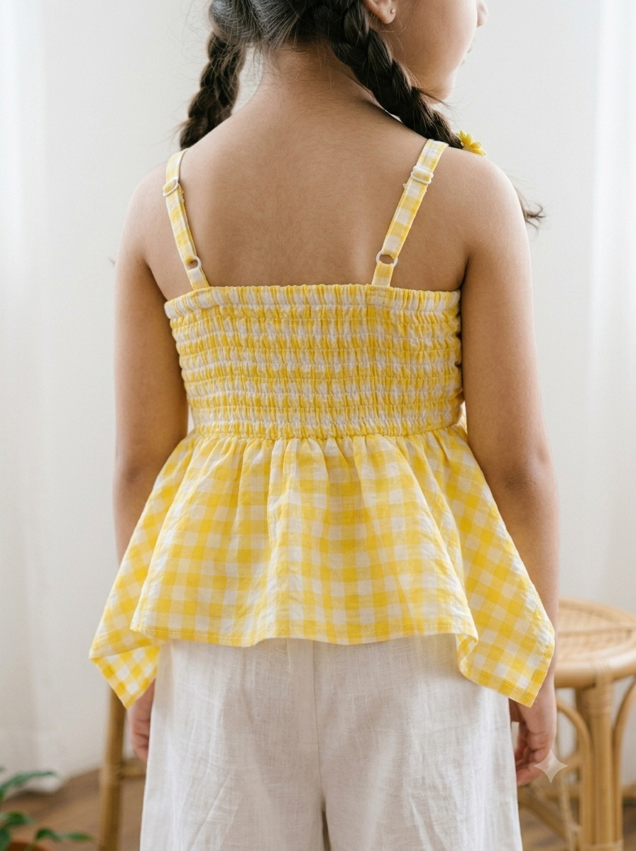 The Lemon Gingham Twist Set