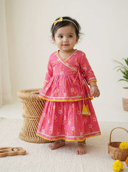 The Pink Coral Blossom Angrakha Set