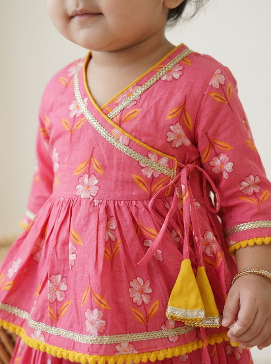 The Pink Coral Blossom Angrakha Set