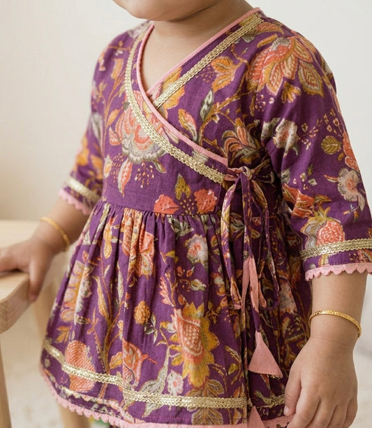 The Royal Plum Kalamkari Angrakha Set