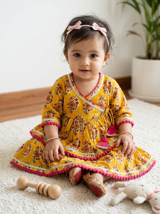 The Sunshine Marigold Angrakha Set