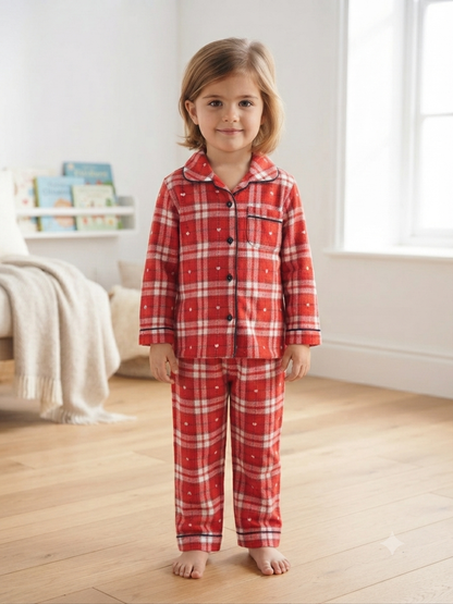 Crimson Tartan & Petite Hearts Flannel Sleepwear