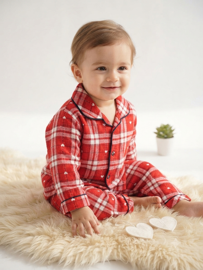 Crimson Tartan & Petite Hearts Flannel Sleepwear