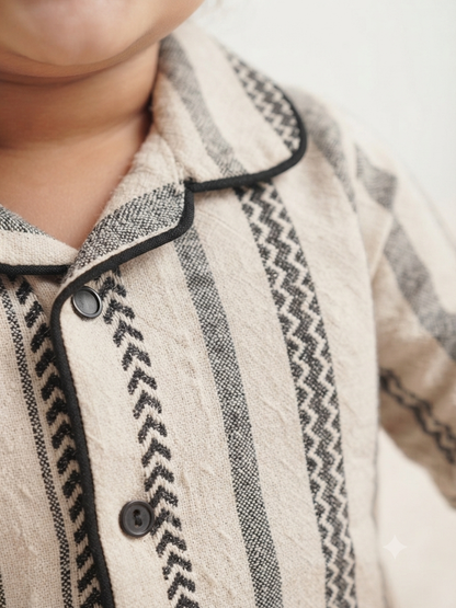 Boho Chevron & Stripe Cotton-Blend Lounge Set