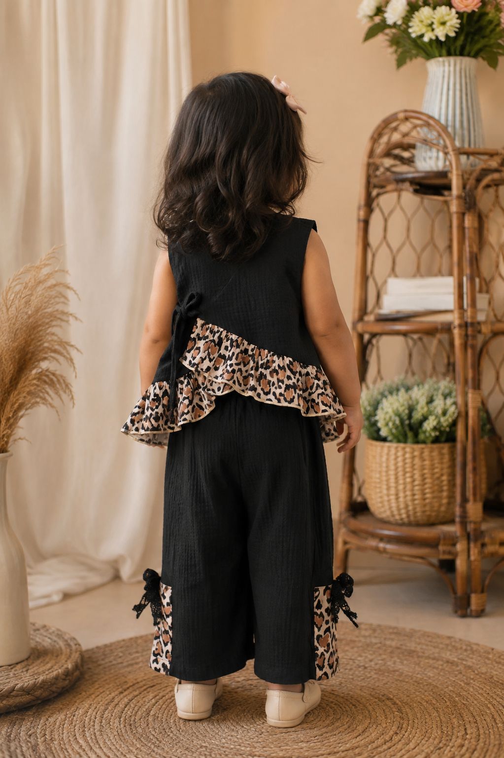 Korean Black Leopard Cord Set