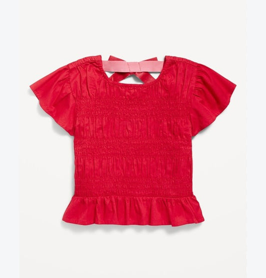 Red Smocked Top