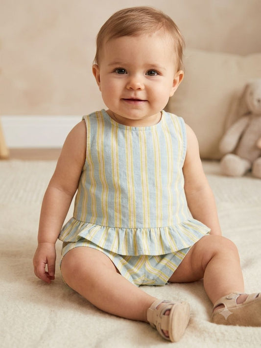 The Sunbeam Stripe Peplum Set