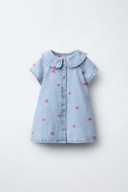 The Poppy Denim Peter Pan Dress