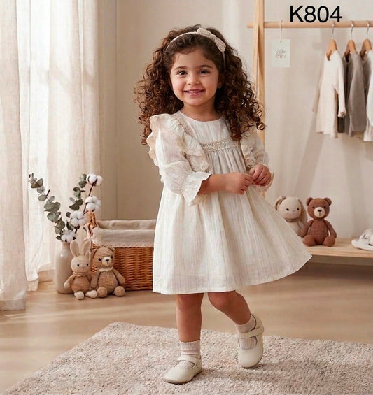 Korean White Ruffle Frock